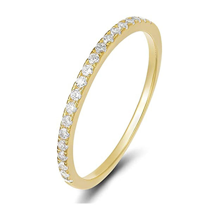 Created White Sapphire Thin Eternity Band