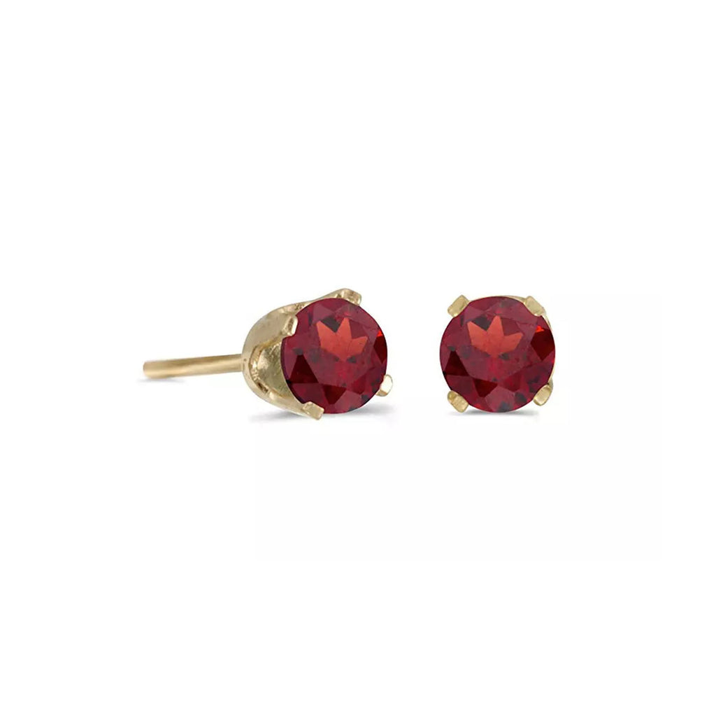 14k Yellow Gold Plated 4 Ct Round Created Ruby Sapphire Stud Earrings